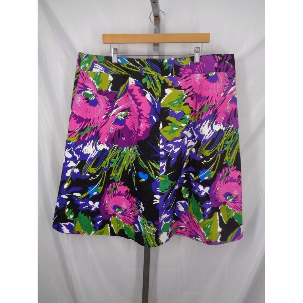 Lane Bryant Floral Skirt Plus Size 22 Black Pink Purple New - Picture 2 of 10